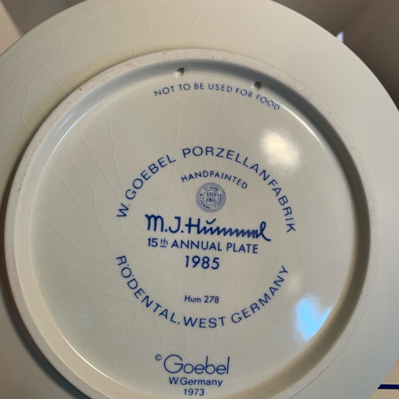 MJ Hummel Annual Plate 1985 - Picture 4 of 4